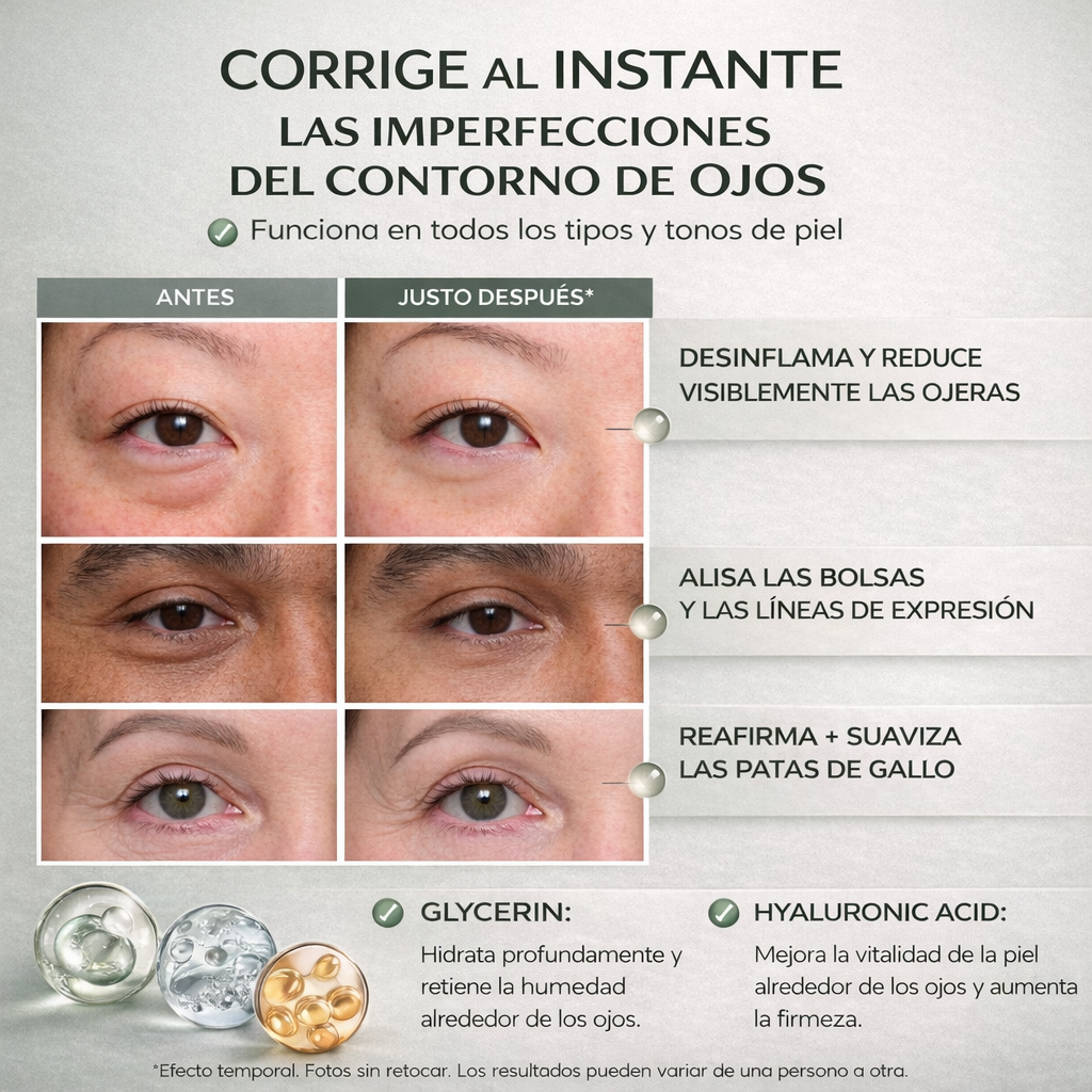 Gel tensor rejuvenecedor de ojos | Resultados visibles desde la primera aplicación.